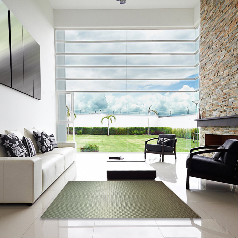 Tapis géométrique vert, Carré 7 pi