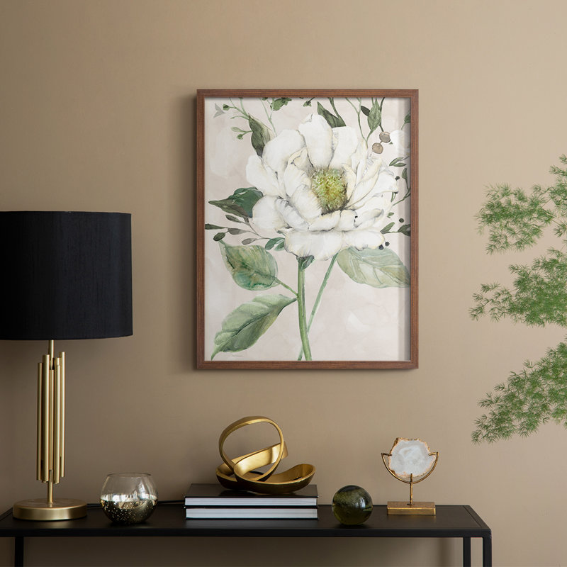 «Garden Elegance I», reproduction encadrée - bois massif, H 11 po x l 9 po, Noyer