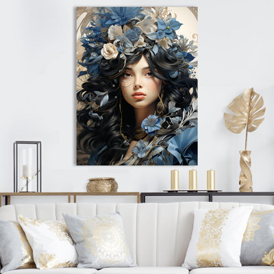 " Beautiful Woman With Flower Hair "