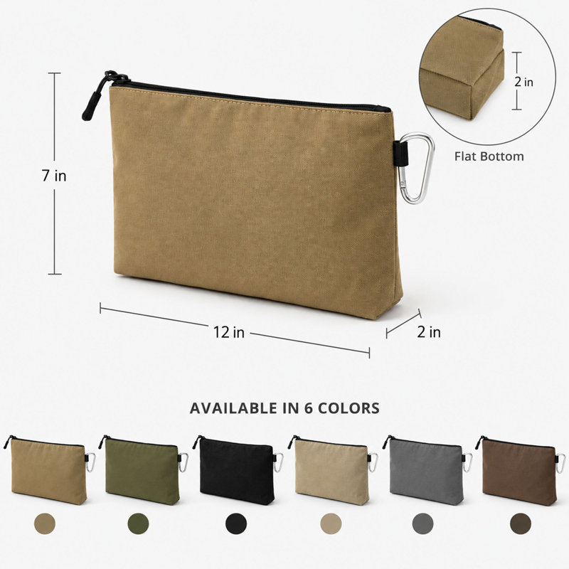 Ensemble de 6 pochettes à outils en toile 12 po, fond plat