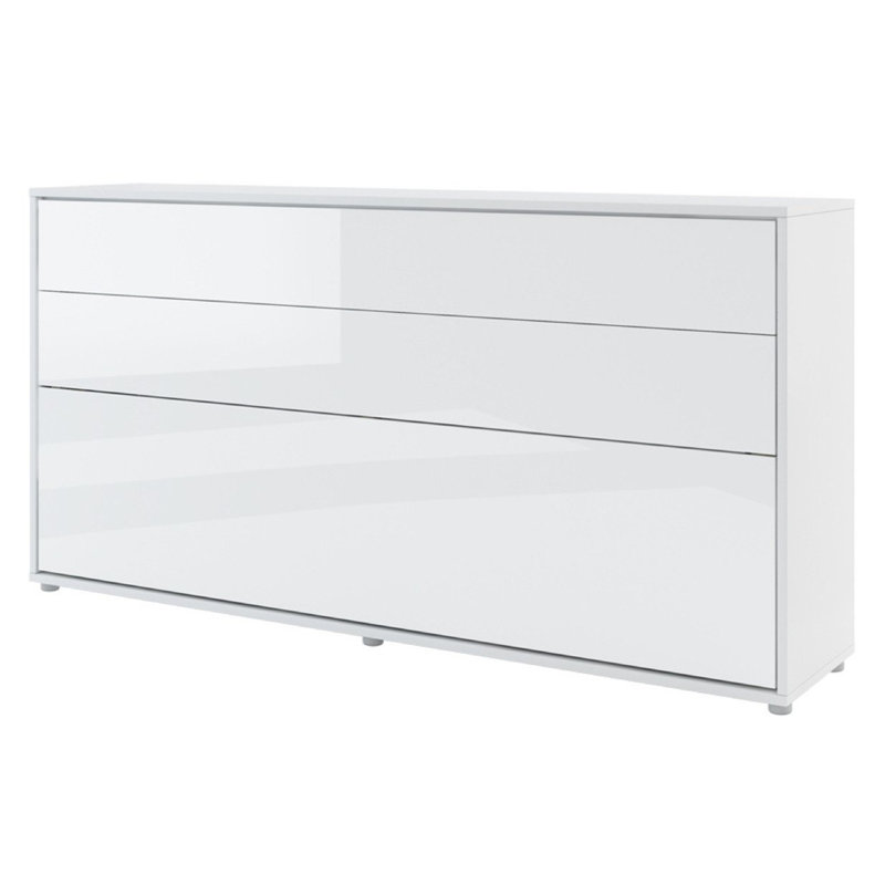 Gunhilda EU Single - 90 X 200 Cm Storage Bed, White Gloss