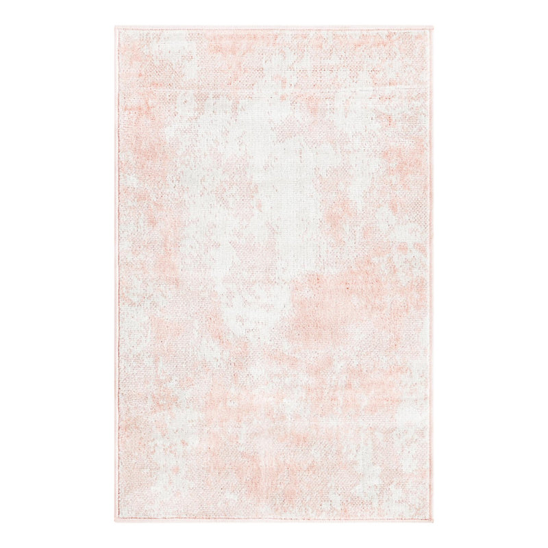 Tapis rose clair / blanc Juliette, Rectangle 2 pi x 3 pi 1 po