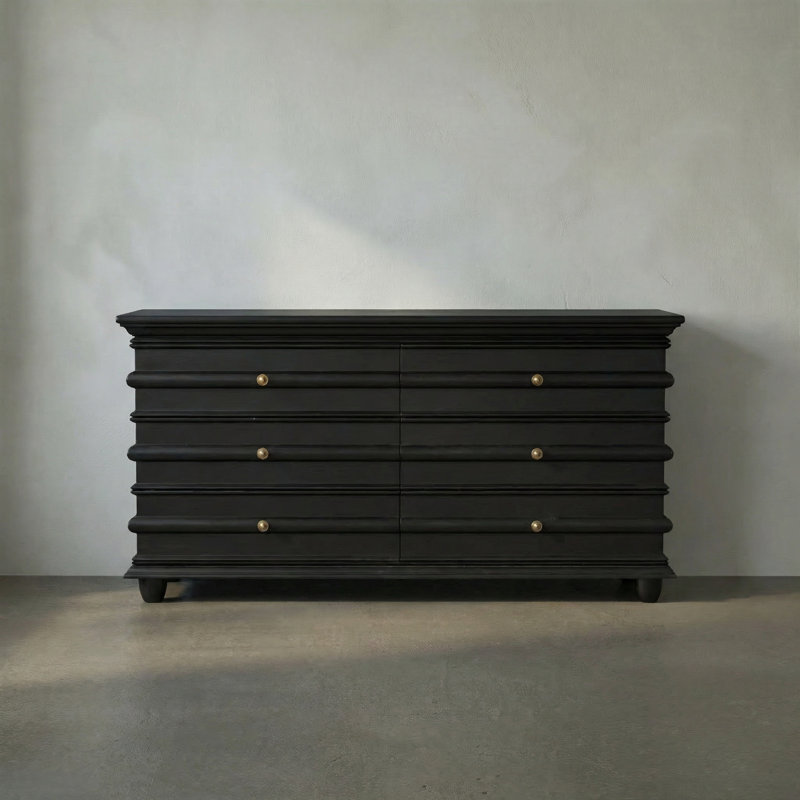 Ascona 61'' W 6 - Drawer Dresser, Hand Rubbed Black