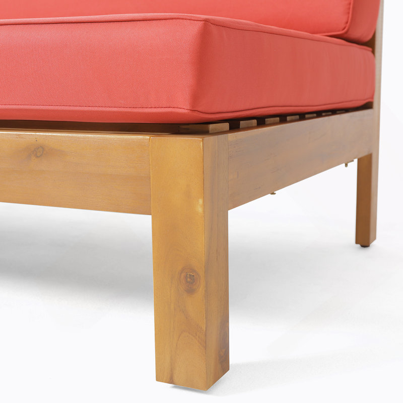 X-BACK CORNER BENCH-L WITH COFFEE TABLE, RED