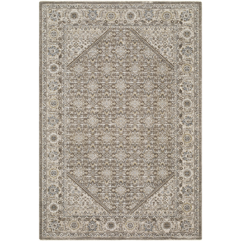 Moroccan Area Rug, Rectangle 200 x 290 cm, Taupe/Brown/Grey