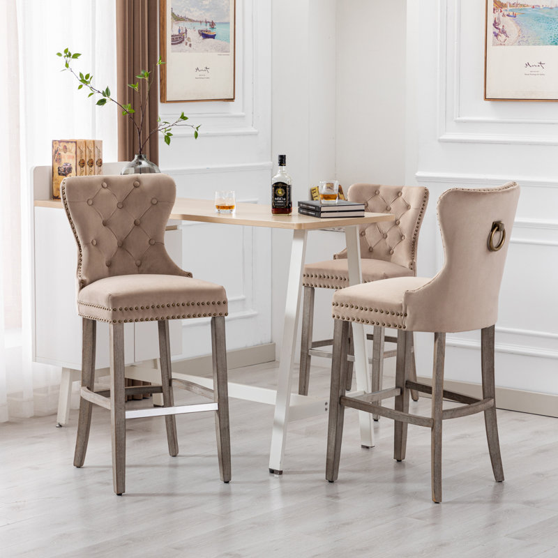 Tabouret de bar et de comptoir Kirsten, Gris, Taupe, Tabouret de bar (siège d'une hauteur de 29 po)