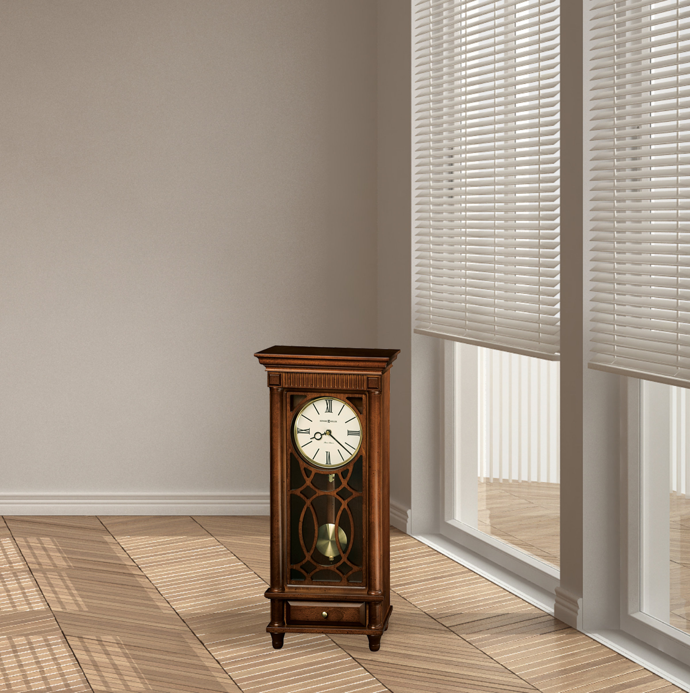 Howard Miller Lorna Traditional Analog Solid Wood Quartz Tabletop Clock