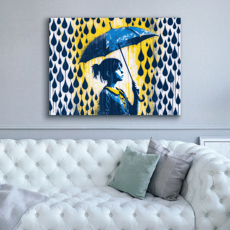 Art mural sur toile Winston Porter «Umbrella Girl» par Andreas Magnusson, H 40 po x l 54 po x P 1,5 po