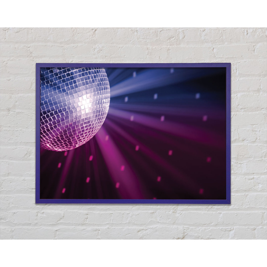 Disco Ball Blau und Rosa Gerahmter Druck