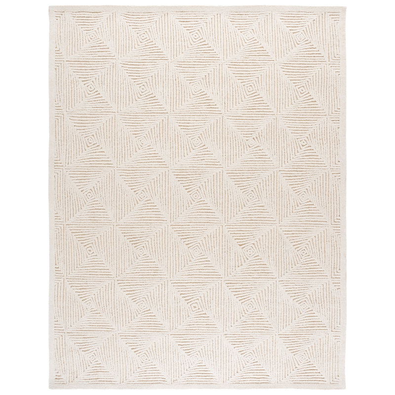 Textural 108 Hand Tufted 80% Wool; 20% Cotton Geometric Shapes Rug, Rectangle 8' x 10'