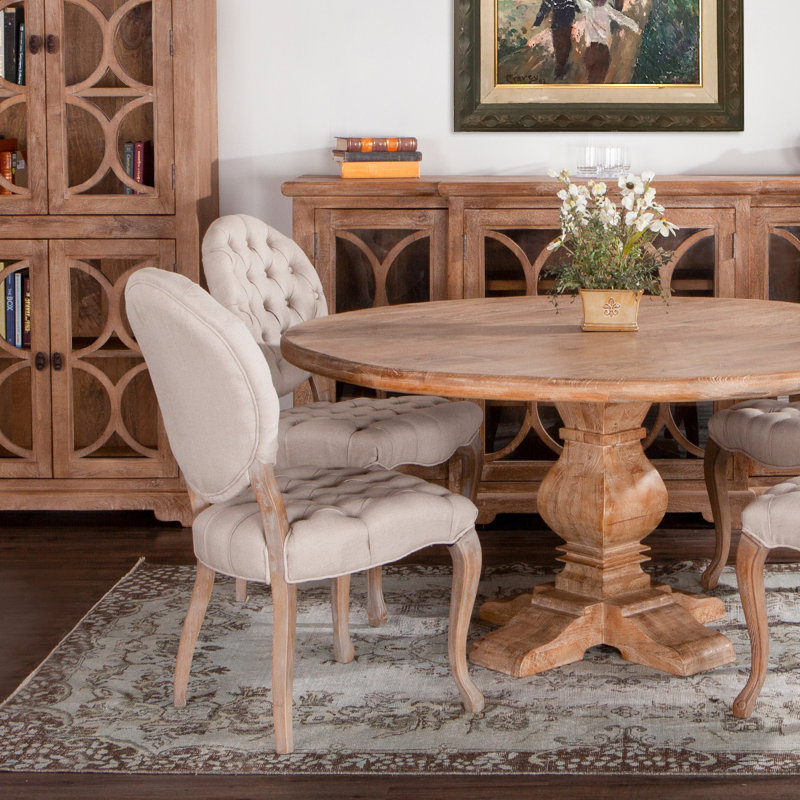 San Rafael Round Solid Wood Dining Table, 30" H x 48" W x 48" D, Brown