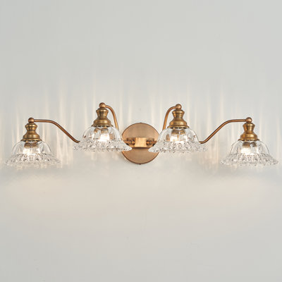 4 Lights Brass Vintage Bathroom Vanity Lightbrass-Colored Surface