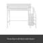 Lit mezzanine simple avec escalier, lit mezzanine double en métal avec tablettes de rangement-1086236925