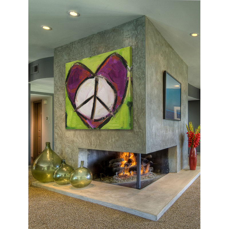 " Peace Heart " by Tori Campisi Painting Print, 32" H x 32" W