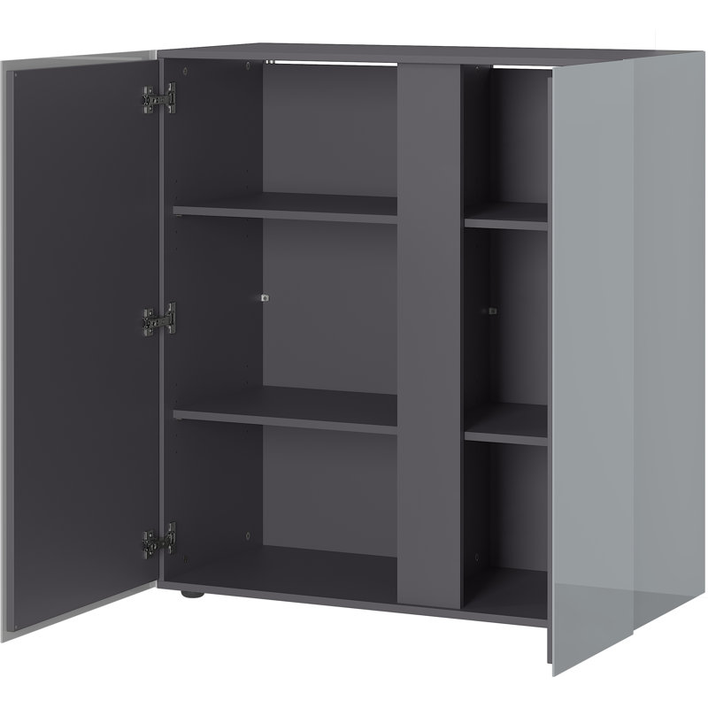 Burgett 94cm W Chest of Drawers, Graphite/Silver 