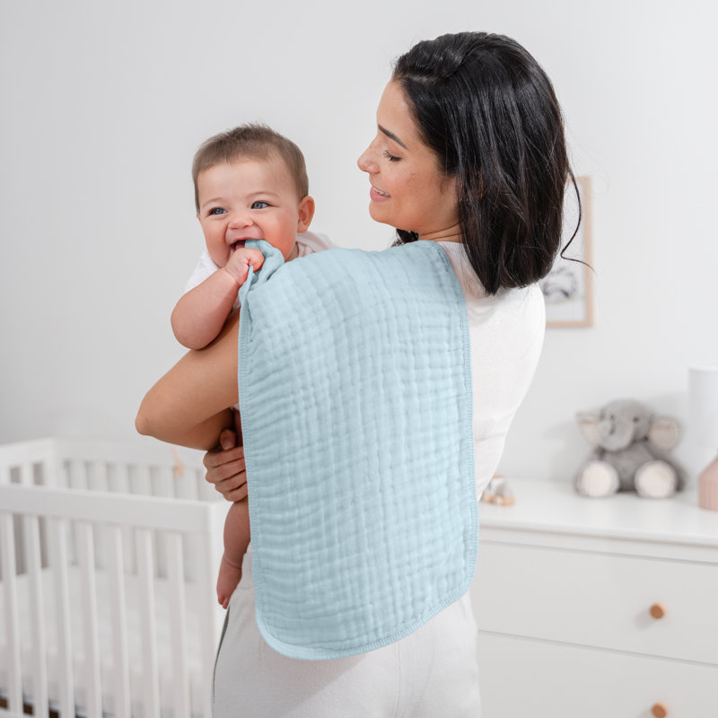 Comfy Cubs Muslin Burp Cloths 20" x 10"  - Large, 6-Layer, Ultra Absorbent 100% Cotton for Baby Spit-Up, Drool, and Messes
