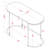 Malaga Oval Steel Writing Desk