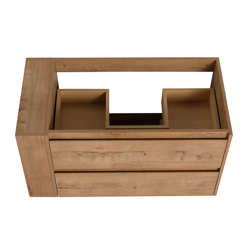 Meuble-lavabo mural 36 po avec lavabo et support de rangement 36 po, tiroir à fermeture douce, armoire combinée