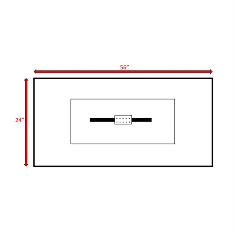 Table de foyer d'extérieur en béton H 15 po x l 56 po