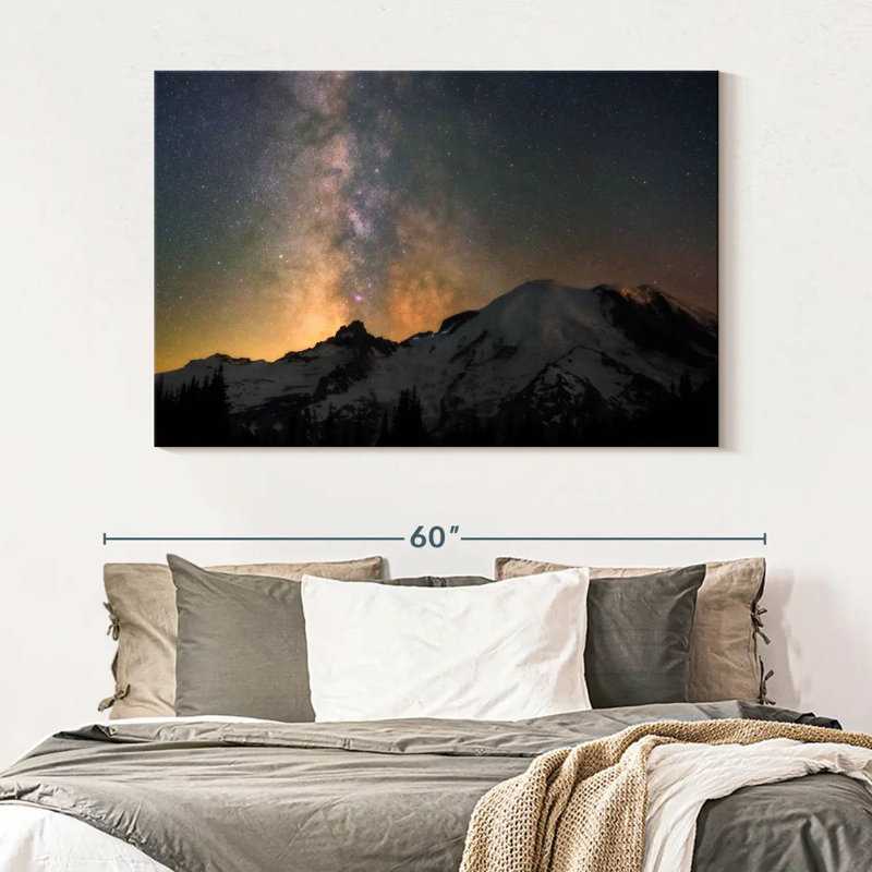 Alvord Voie Lactée au-dessus du Mont Rainier, H 34 po x l 51 po