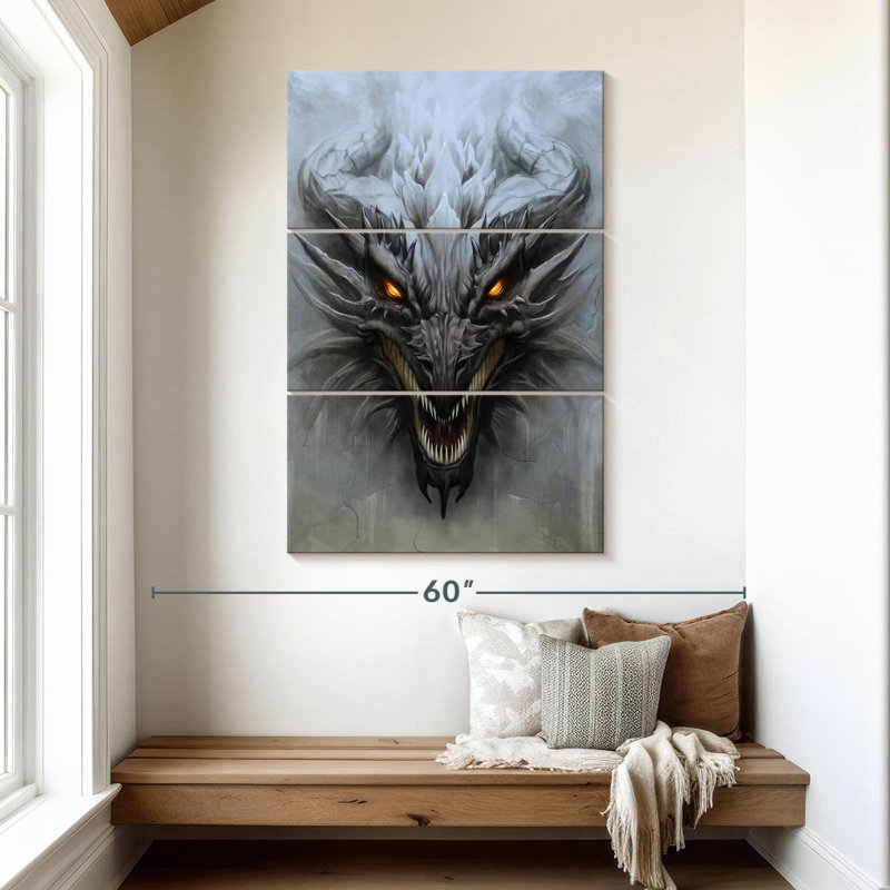 Kelan Fierce Dragon Head, 50" H x 32" W