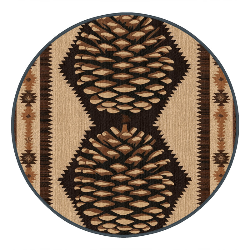  Tapis lavable Pinecone Southwestern, Rond 5 pi