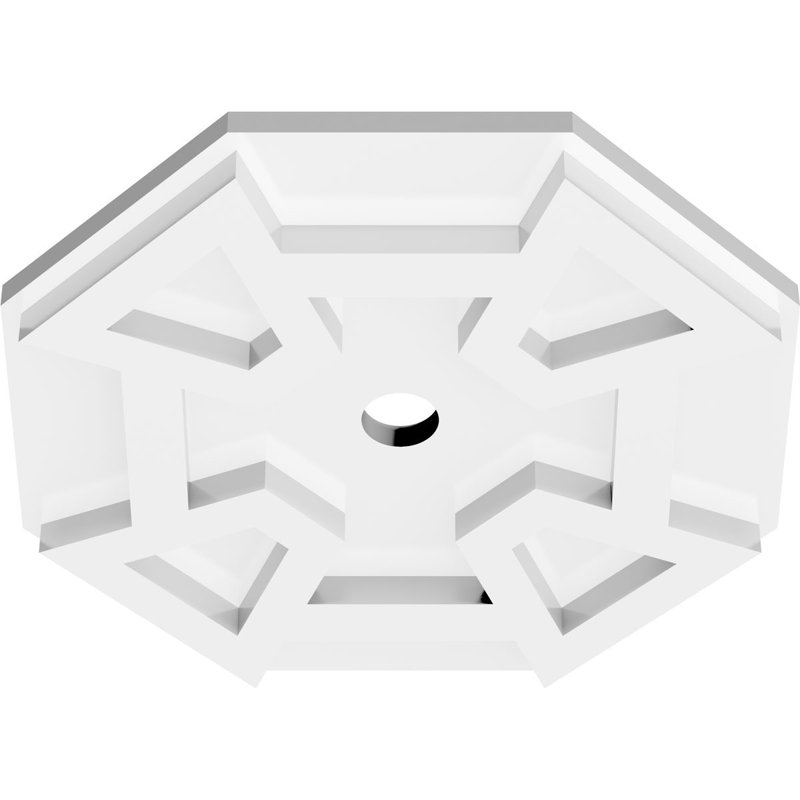 16" White PVC Contemporary Square Ceiling Medallion