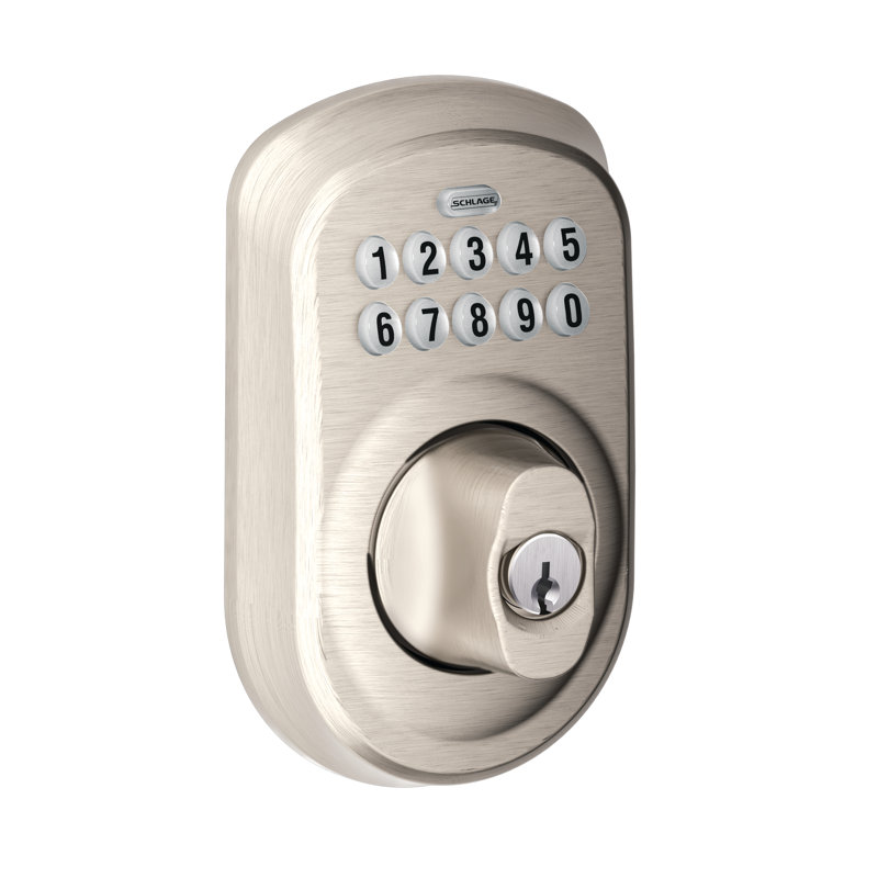 Schlage Keypad Deadbolt with Plymouth Trim, Satin Nickel