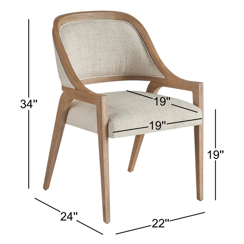 Avaline Upholstered Arm Chair, Skylark