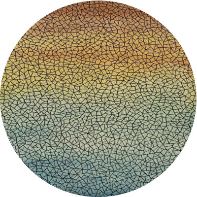 Tapis géométrique jaune / bleu / brun