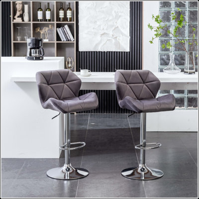 Tabouret de bar Breni Velvet Diamond