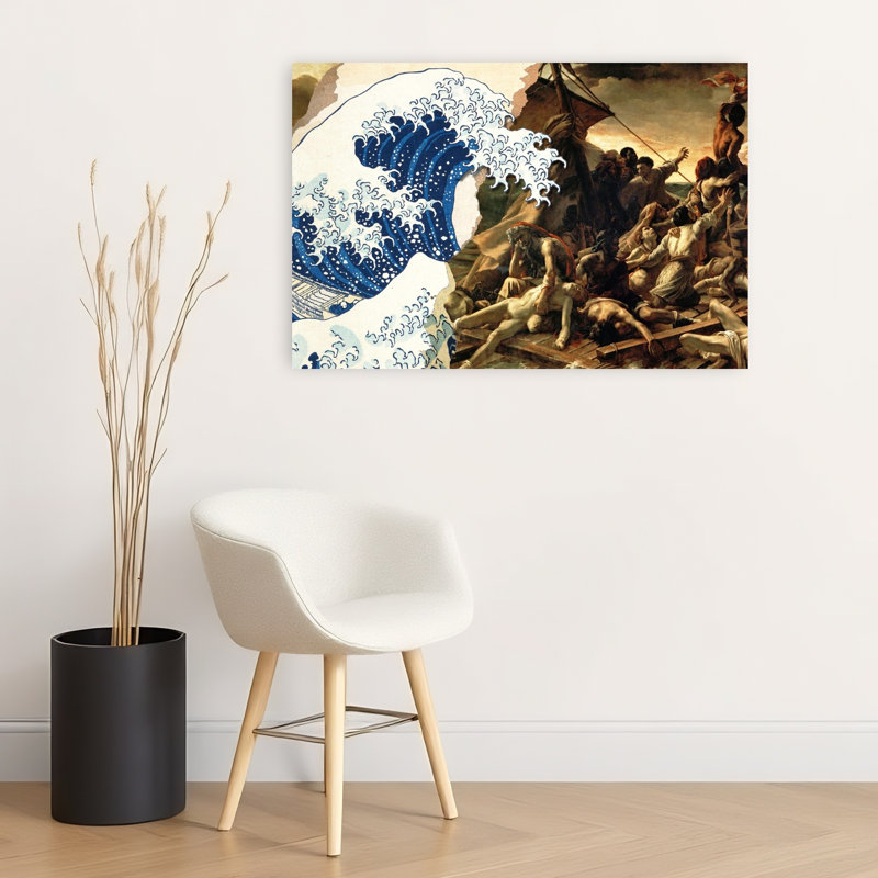 Tragédie dans la tempête, impression d'art mural contemporain, H 24 po x l 36 po