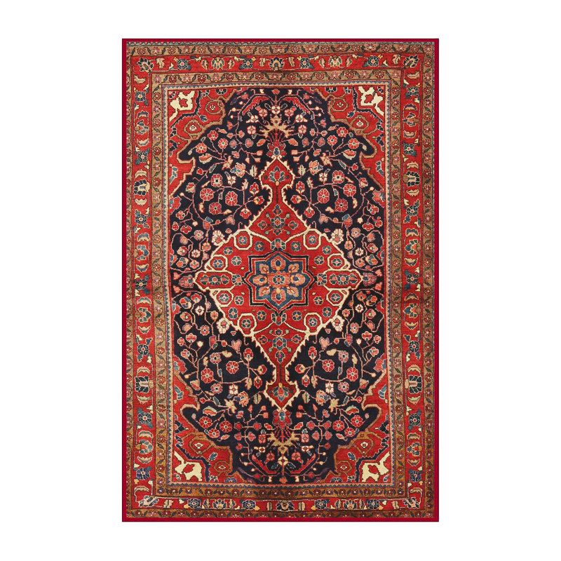 Tapis de style oriental rouge, Rectangle 5 pi x 8 pi