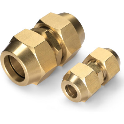 Connecteurs de raccord de tuyau en cuivre TURBRO pour extension de tube de climatiseur, raccords de coupleur de tube en laiton pour lignes de cuivre de 3/4 et 3/8 pouce de diamètre, 2 pièces