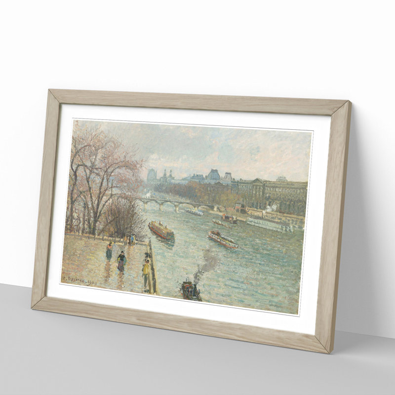 Afternoon Rainy Weather by Camille Pissarro - Picture Frame Painting, Oak Framed, 48cm H x 65cm W x 2cm D