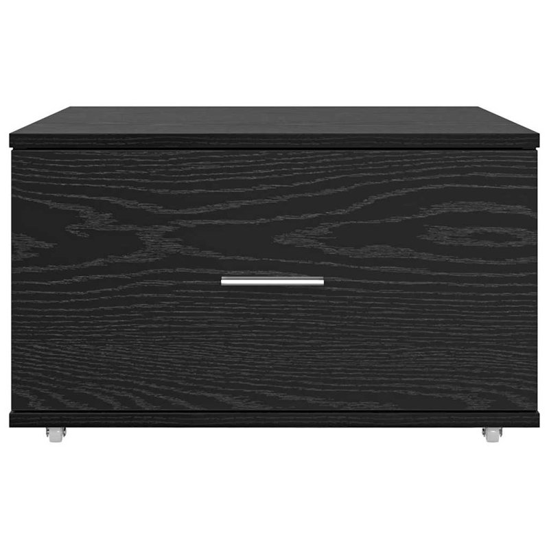 Drawer Cabinet with Wheel Storage Modern Furniture Solution Rectangular, Black
