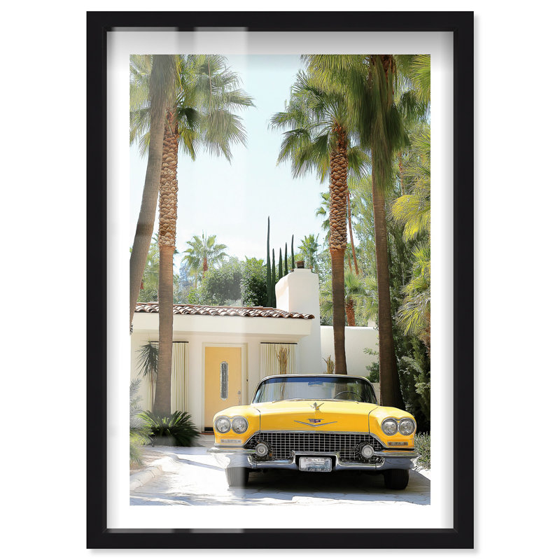 «Yellow Classic Stands Tall Shadowbox Print Coastal Art Prints» par Notoriart, H 25 po x l 17 po, Noir