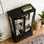 Vitrine lumineuse en verre avec tablettes réglables
