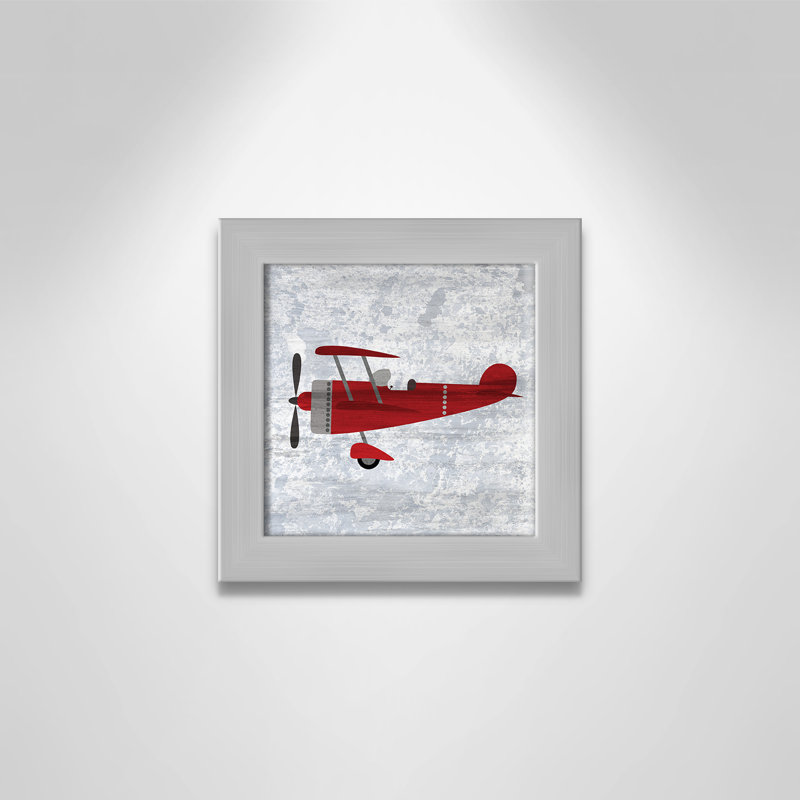 Impression sur papier rouge 2, H 8 po x l 8 po x P 0,6 po, Encadré plat argent