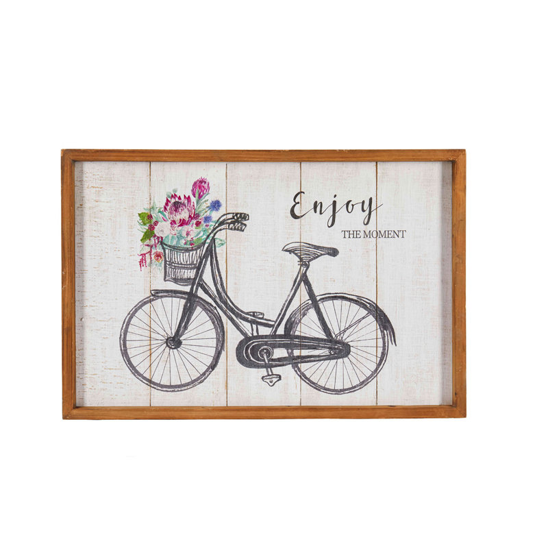 Décoration florale murale vélo