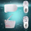 Toilette allongée sans réservoir avec bidet, double chasse automatique 1,28 / 1,1 GPF, siège chauffant, laveuse / sécheuse chaude, affichage numérique, fermeture en douceur, veilleuse, télécommande