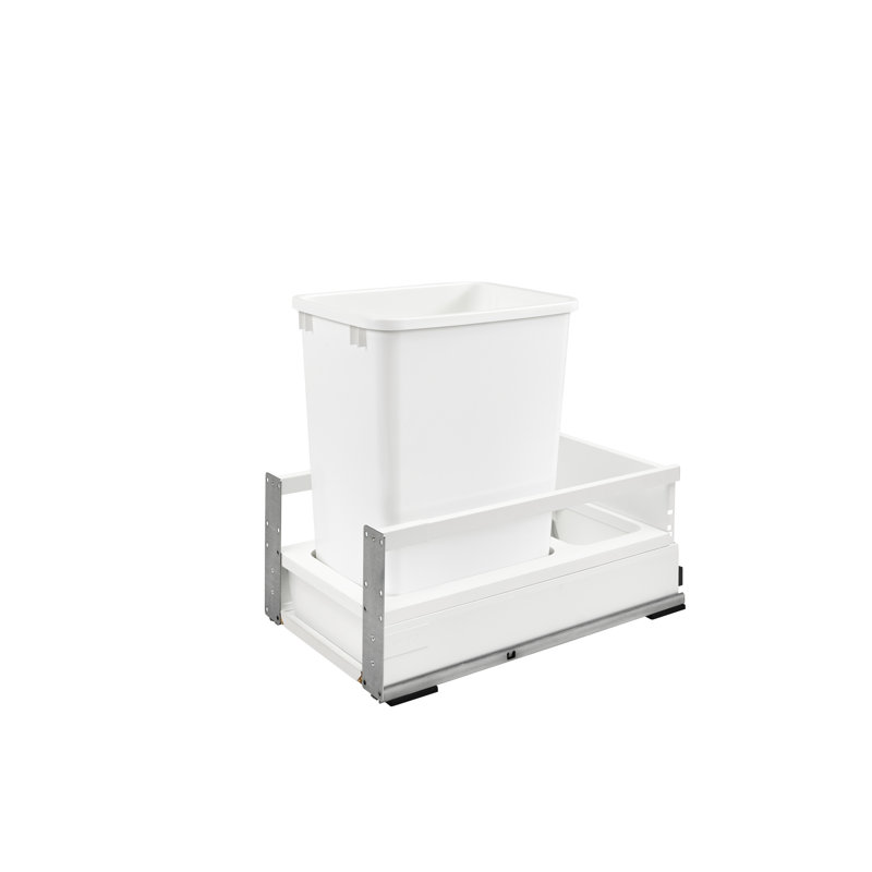 Rev-A-Shelf Tandem Pull Out Waste/Trash Container with Soft Close & Servo Drive System, 23" H x 12.5" W x 22.5" D, 12.5