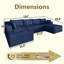Canapé-lit modulaire modulaire, velours côtelé bleu, sans assemblage-2000534431