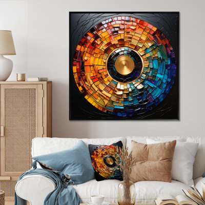 Colourful Vinyl Record Vinyl Mosaic II On Canvas Print