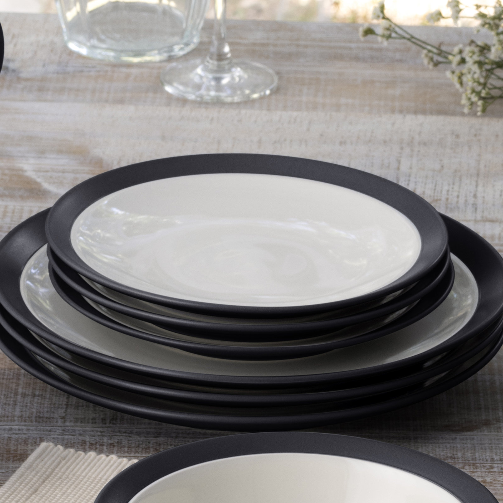 Noritake Colorwave Curve Salad Plates, 8-1/2", Graphite