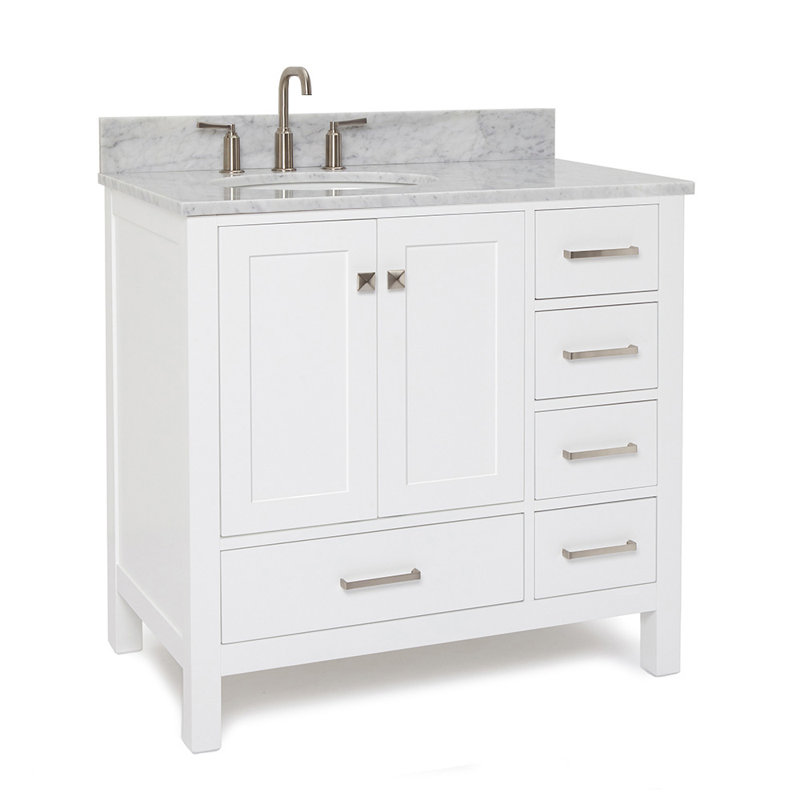 Ensemble de meuble-lavabo simple 37 po Flynt, Blanc