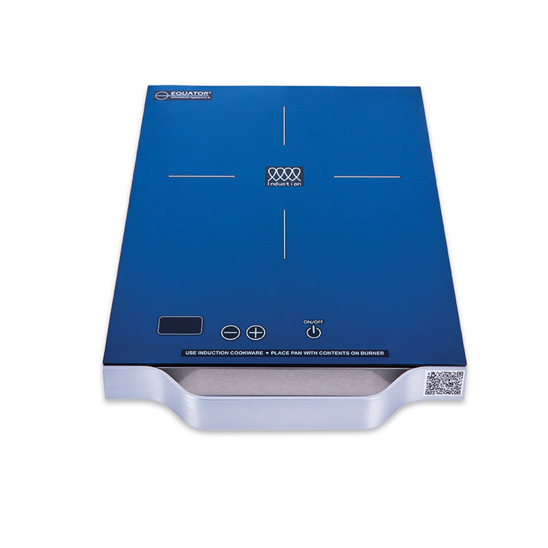 Equator 11" Portable One-Burner Induction Cooktop LIGHT Aluminum Handle 110V, Blue