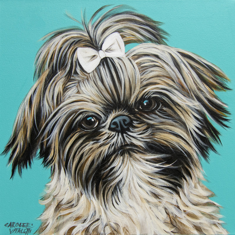 Girly Shih Tzu par Carolee Vitaletti, H 12 po x l 12 po