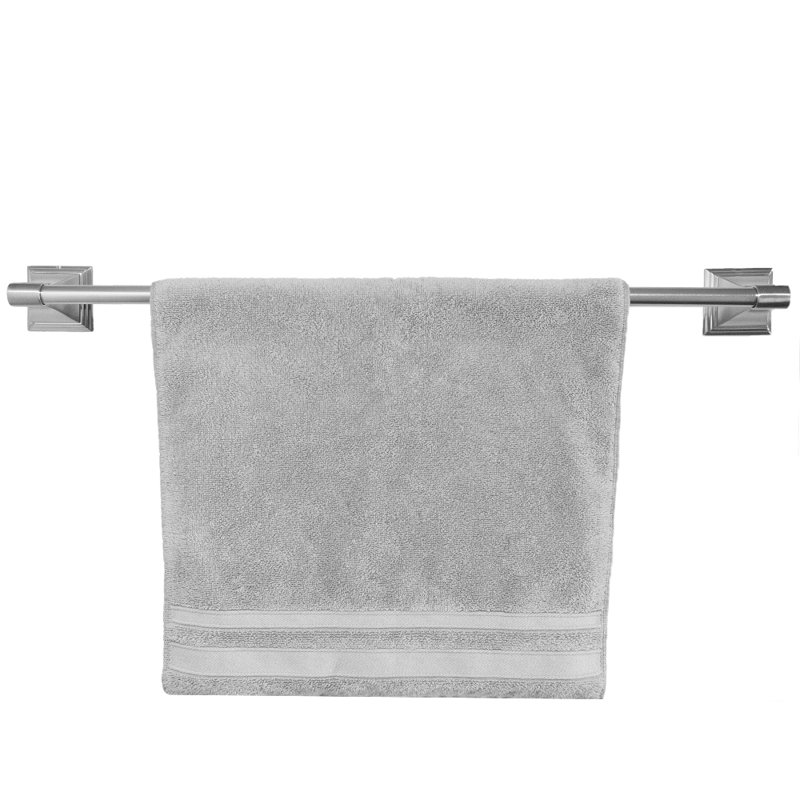 Barre à serviettes murale Leonard, Nickel satiné, H 2,36 po x l 24 po x P 3,21 po