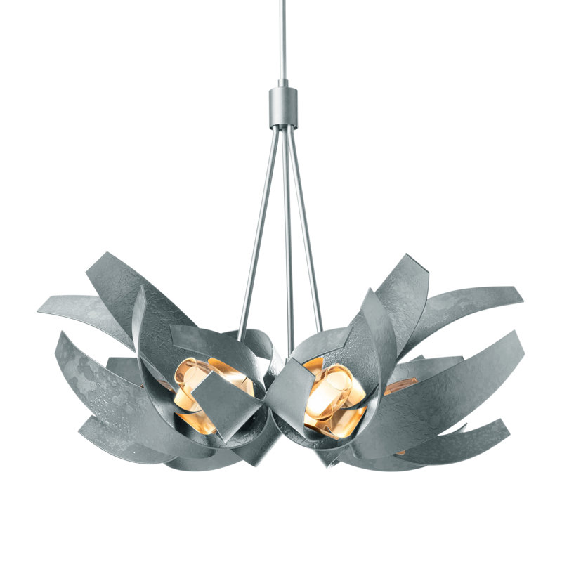 Corona 6 - Light Unique/Statement Geometric Pendant, Vintage Platinum